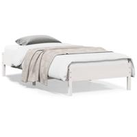 Bedframe zonder matras massief grenenhout wit 90x200 cm