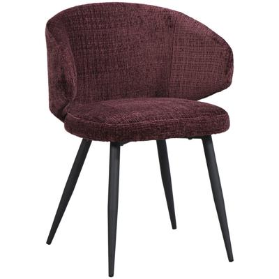 Leen Bakker - Eetkamerstoel Demi - Wijn - Stof - Rood - 57x57x79 Cm