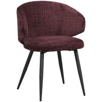 Leen Bakker - Eetkamerstoel Demi - Wijn - Stof - Rood - 57x57x79 Cm