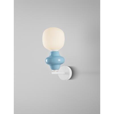 Lyora WandlampClio blauw keramiek met wit glas - 9009124