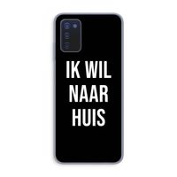 Ik wil naar huis - Zwart: Samsung Galaxy A03s Transparant Hoesje