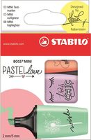 STABILO BOSS MINI Pastellove markeerstift, doosje van 3 stuks in geassorteerde pastelkleuren - thumbnail