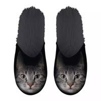 PANTOFFEL GRIJZE KAT ZWART MAAT 39-42