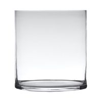 Transparante home-basics cilinder vorm vaas/vazen van glas 30 x 25 cm   - - thumbnail