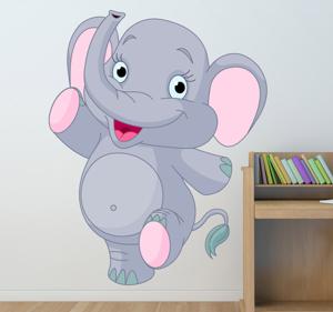 Muursticker Vrolijke Olifant