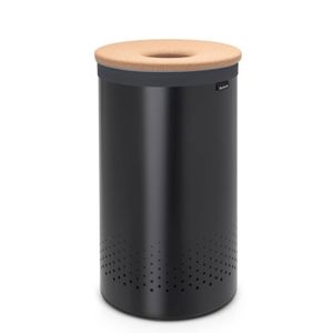 Brabantia wasbox - met kurken deksel - 60 liter - matt black