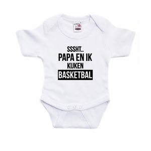 Sssht kijken basketbal verkleed/cadeau baby rompertje wit jongens/meisjes EK / WK supporter