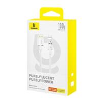Baseus Gem USB A naar USB C snellaadkabel 1 m 100 W Wit
