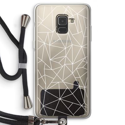Geometrische lijnen wit: Samsung Galaxy A8 (2018) Transparant Hoesje met koord