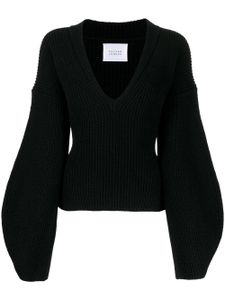 Galvan pull en maille à col v - Noir