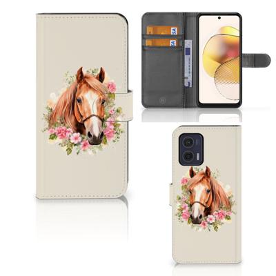 Telefoonhoesje | Met pasjeshouder | voor Motorola Moto G73 Paard