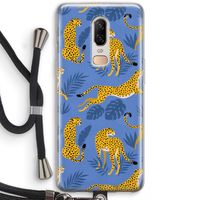 Luipaard: OnePlus 6 Transparant Hoesje met koord
