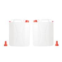 Jerrycan - 2x stuks - voedselgeschikte - 20 liter - 33 x 20 x 44 cm - kunststof - watertank