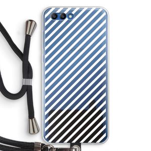 Strepen zwart-wit: Honor 10 Transparant Hoesje met koord
