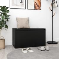 Halbankje 80x40x45 cm bewerkt hout zwart