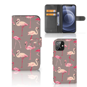 iPhone 12 | 12 Pro (6.1") Telefoonhoesje met Pasjes Flamingo