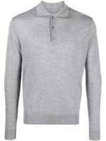 Corneliani polo en maille fine à manches longues - Gris