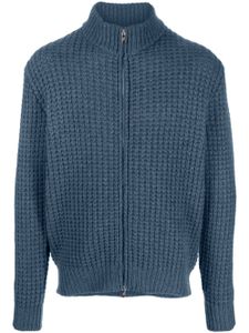 Fedeli cardigan zippé en maille épaisse - Bleu