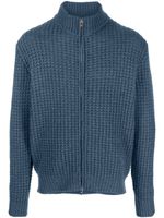 Fedeli cardigan zippé en maille épaisse - Bleu