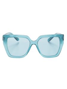 Dolce & Gabbana Eyewear lunettes de soleil carrées à plaque logo - Bleu