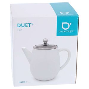 Bredemeijer theepot duet Eva 1,1 Liter wit