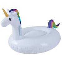Eenhoorn luchtbed - opblaasbaar - wit - pvc - 90 cm - zwembad speelgoed Eenhoorn luchtbed - opblaasbaar - wit - pvc - 90 cm - zwembad speelgoed