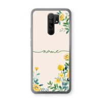 Gele bloemen: Xiaomi Redmi 9 Transparant Hoesje