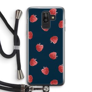 Framboosjes: Samsung Galaxy J8 (2018) Transparant Hoesje met koord