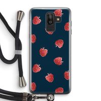 Framboosjes: Samsung Galaxy J8 (2018) Transparant Hoesje met koord