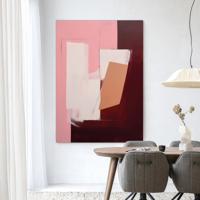 Urban Cotton Wandkleed 'Red Fields' 145 x 190cm in Frame - black