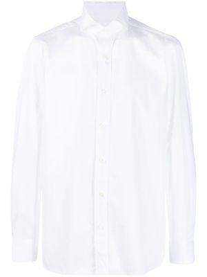 Borrelli chemise en coton à col italien - Blanc