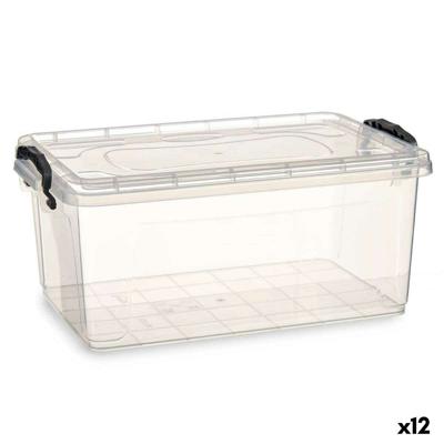 Opbergbak met Deksel Kipit Transparant Plastic 13,7 L (12 Stuks)
