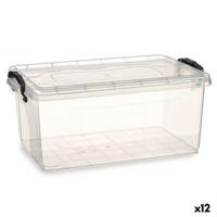 Opbergbak met Deksel Kipit Transparant Plastic 13,7 L (12 Stuks)