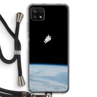 Alone in Space: Samsung Galaxy A22 5G Transparant Hoesje met koord