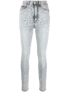 Philipp Plein jean skinny à ornements strassés - Bleu