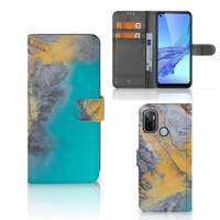 OPPO A53 | OPPO A53s | Bookcase | Marble Blue Gold