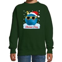 Foute kersttrui / sweater coole kerstbal groen voor jongens - thumbnail