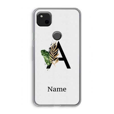 Charcoal Flora: Google Pixel 4a Transparant Hoesje