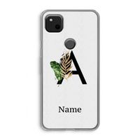 Charcoal Flora: Google Pixel 4a Transparant Hoesje