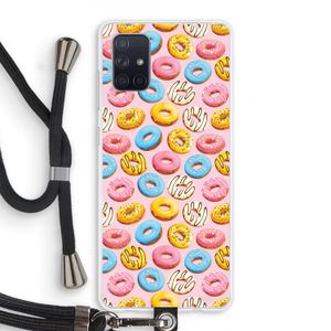 Pink donuts: Samsung Galaxy A71 Transparant Hoesje met koord