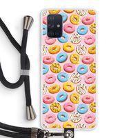 Pink donuts: Samsung Galaxy A71 Transparant Hoesje met koord