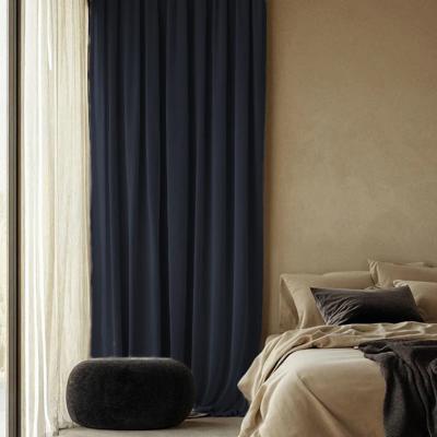 Sale: -30% | Velvet Gordijnen Verduisterend - Ringen - Navy 250x300 Cm - - Dekbed-Discounter.nl