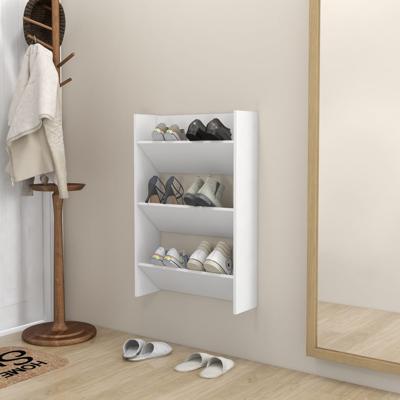 Wandschoenenkast 60x18x90 cm spaanplaat wit