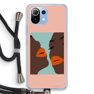 Orange lips: Xiaomi Mi 11 Lite Transparant Hoesje met koord