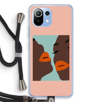 Orange lips: Xiaomi Mi 11 Lite Transparant Hoesje met koord