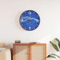VidaXL Wandklok met lichtgevende wijzerplaat en wijzers ø30 cm blauw