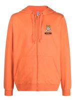 Moschino hoodie zippé à logo imprimé - Orange - thumbnail