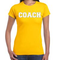 Bellatio Decorations Cadeau t-shirt voor dames - coach - geel - bedankje - verjaardag 2XL  - - thumbnail