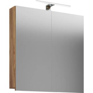 VCB1 spiegelkast 60 cm incl. licht, honing eiken decor.