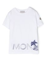 Moncler Enfant t-shirt en coton à logo imprimé - Blanc